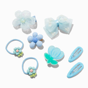 Claire&#39;s Club Blue Daisy Mixed Hair Clip Set - 8 Pack,