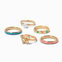 Claire&#39;s Club Butterfly Gold-tone Enamel Rings - 5 Pack,