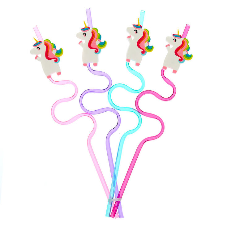 Miss Glitter the Unicorn Reusable Straws - 4 Pack,