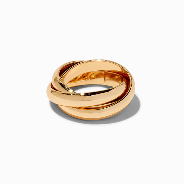 Gold-tone Dome Statement Rings - 5 Pack,