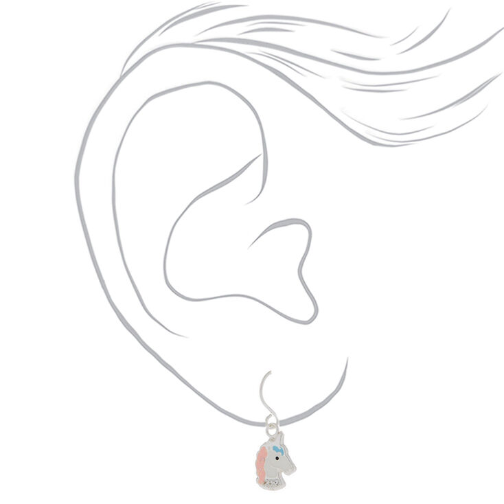 Sterling Silver Sherbet Unicorn Earrings - Pink, 3 Pack,
