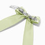 Sage Green Satin Long Tail Hair Bow Clip,