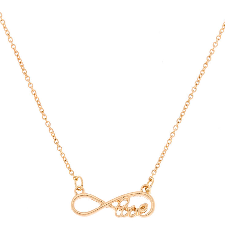 Gold Infinite Love Pendant Necklace,