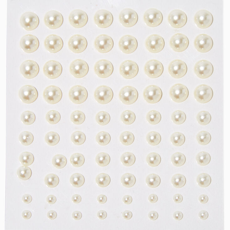 White Pearl Hair Gems - 80 Pack
