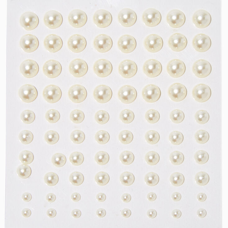 White Pearl Hair Gems - 80 Pack,