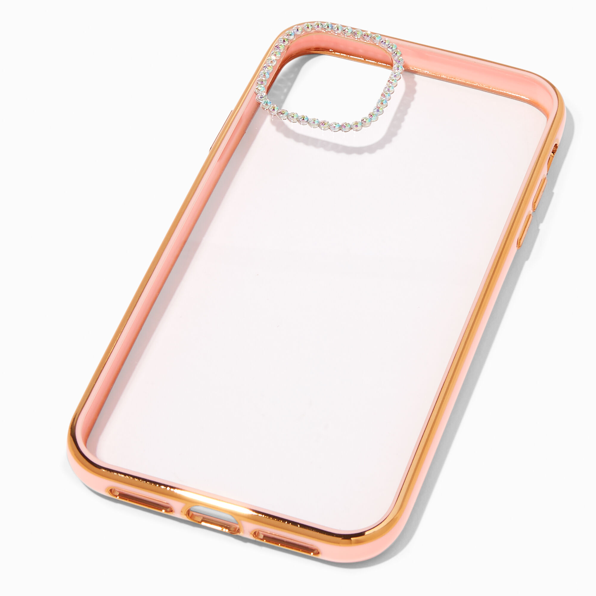 View Claires Embellished Clearblush Phone Case Fits Iphone Xr11 Pink information