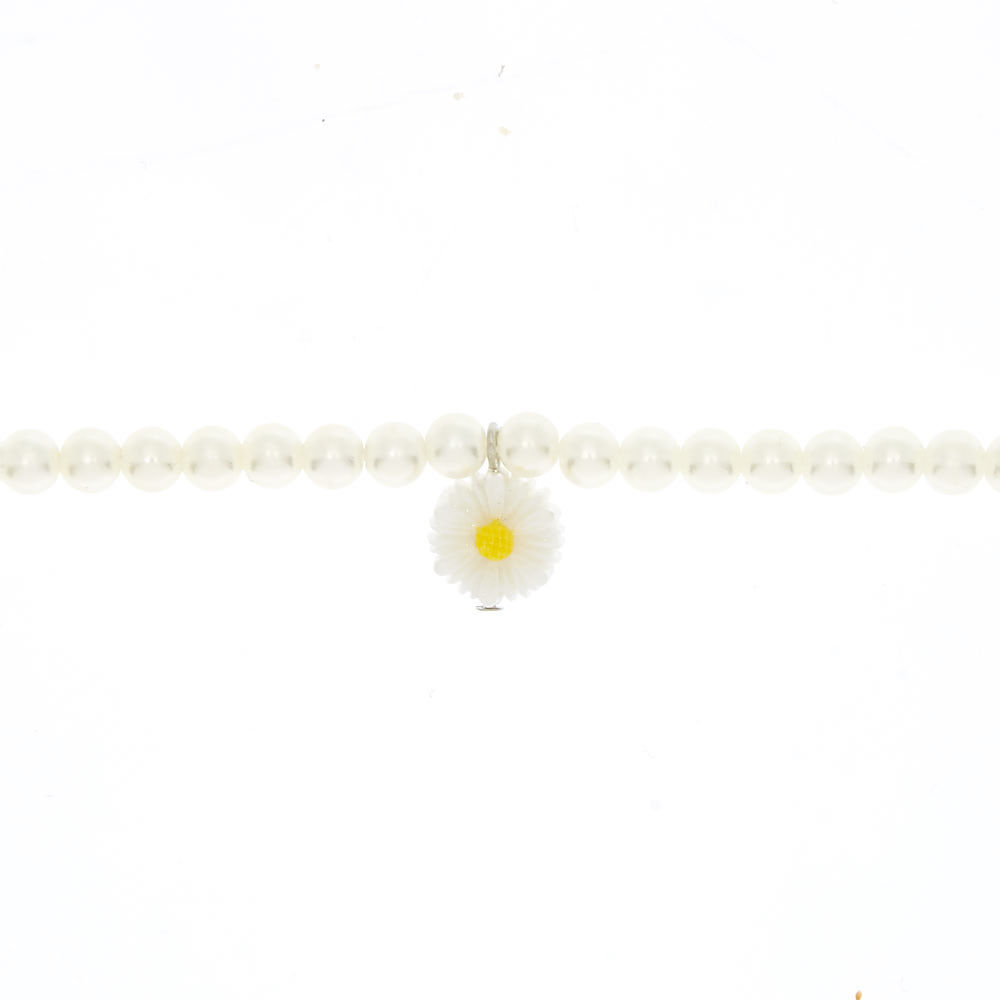 Claire's Club Daisy Choker Necklace - White,