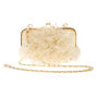 Claire&#39;s Club Gold Flower Crossbody Bag - Ivory,