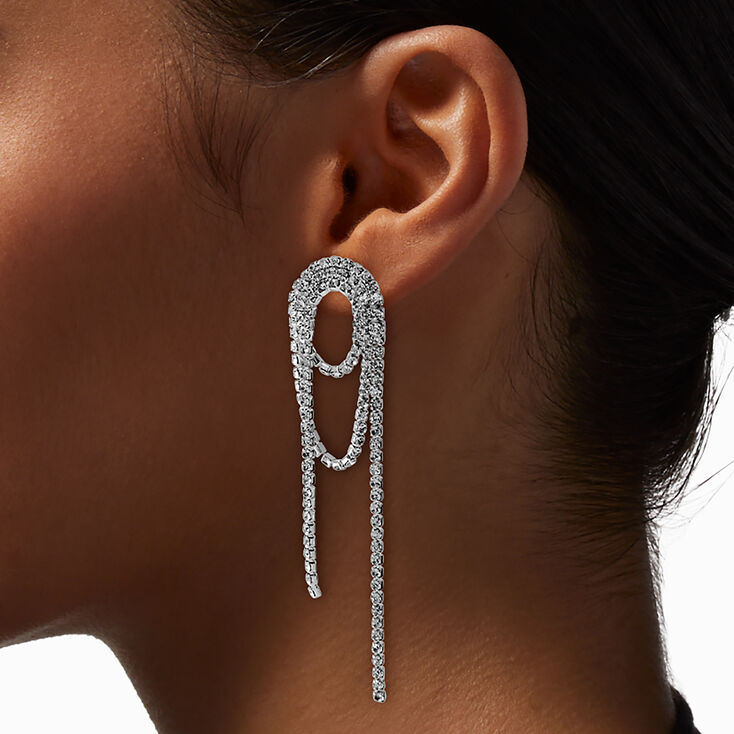 Pendantes motif nou&eacute; en strass,