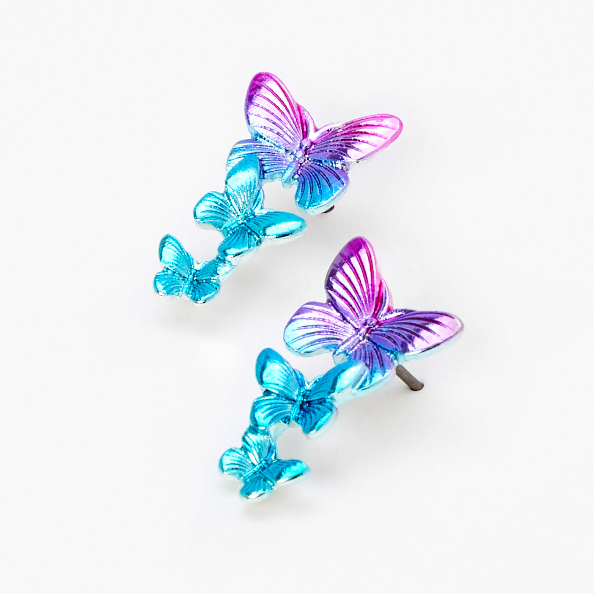 View Claires Ombre 15 Butterfly Drop Earrings Blue information