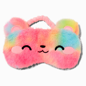 Claire&#39;s Club Rainbow Bear Furry Sleeping Mask,