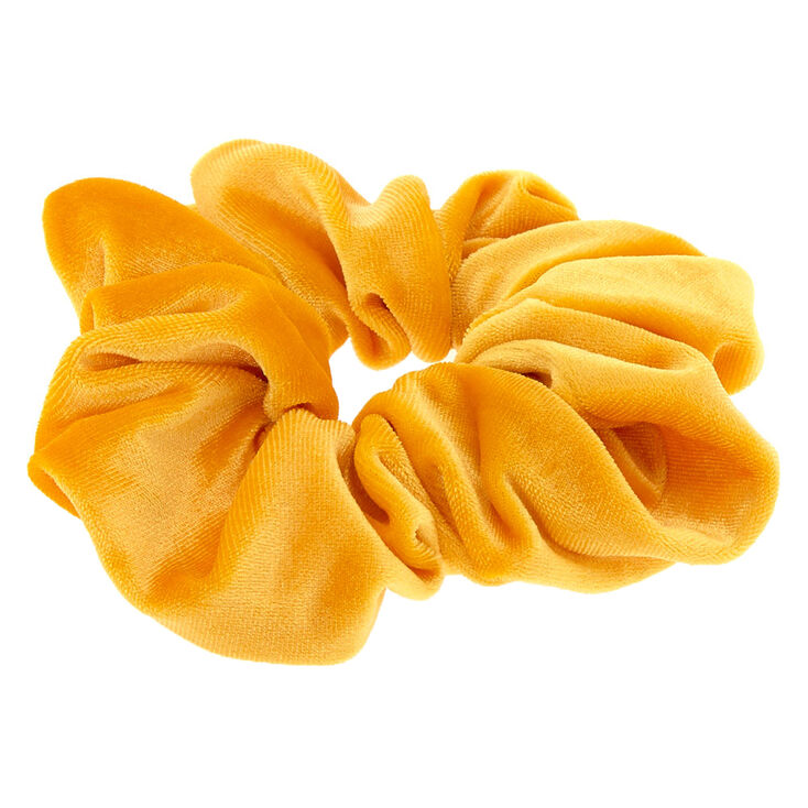 Medium Velvet Hair Scrunchie - Mustard,