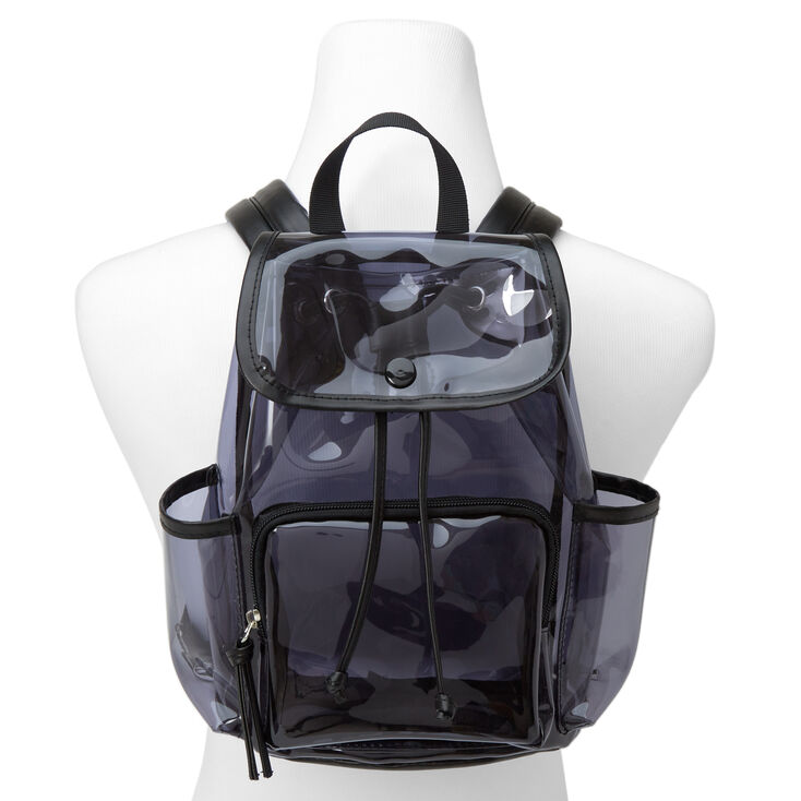 Black Trim Clear Small Backpack,