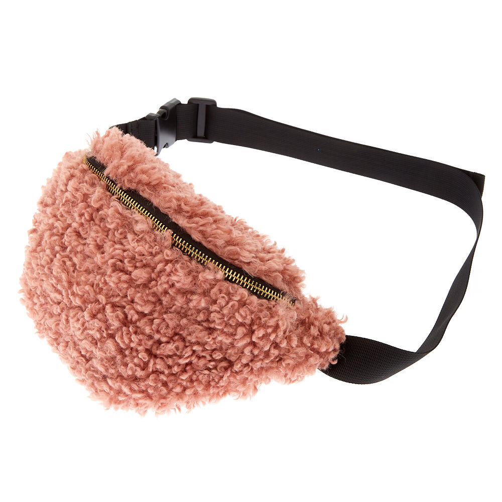 Mongolian Faux Fur Bum Bag Pink