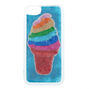 Rainbow Sequin Ice Cream Cone Phone Case - Turquoise,