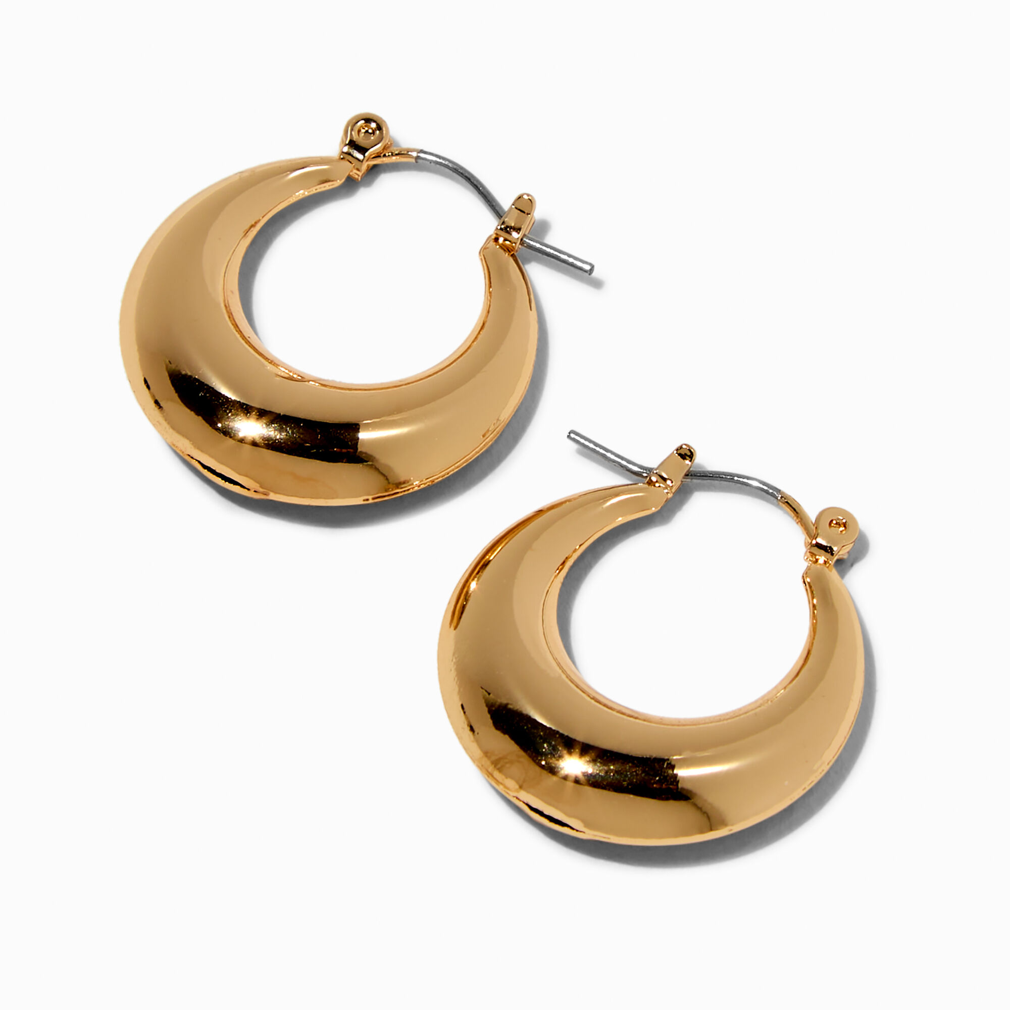 View Claires Tone Round Tube 22MM Hoop Earrings Gold information