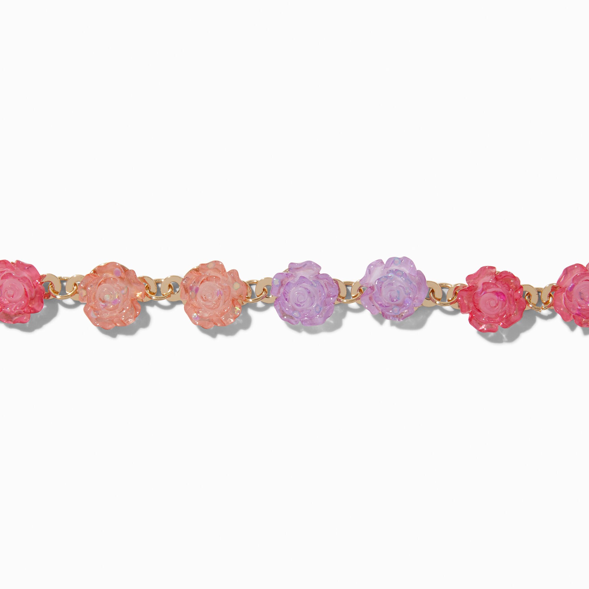 View Claires Ombre Rose Choker Necklace Pink information