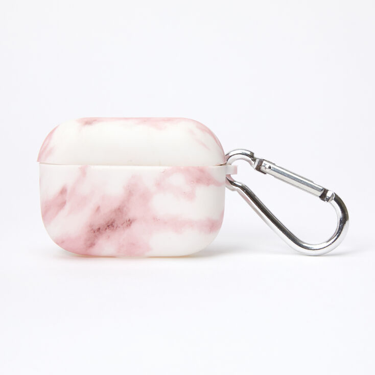 Pink Marble Silicone Earbud Case Cover - Compatible With Apple AirPods pro&reg;,