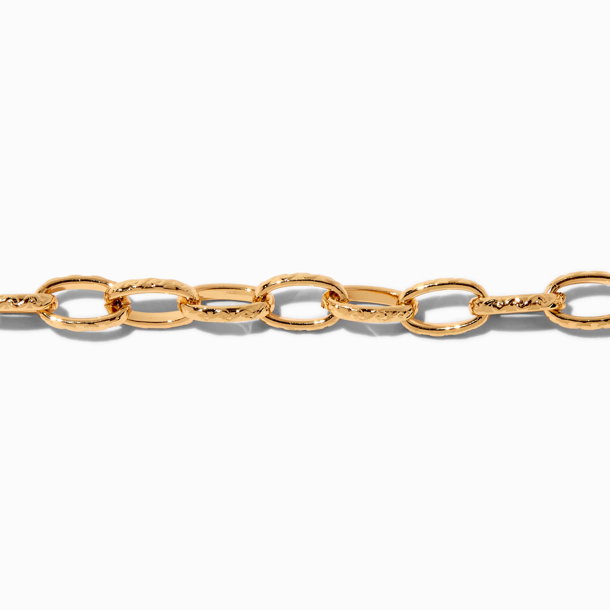 Gold-tone Textured Toggle Chain Bracelet,