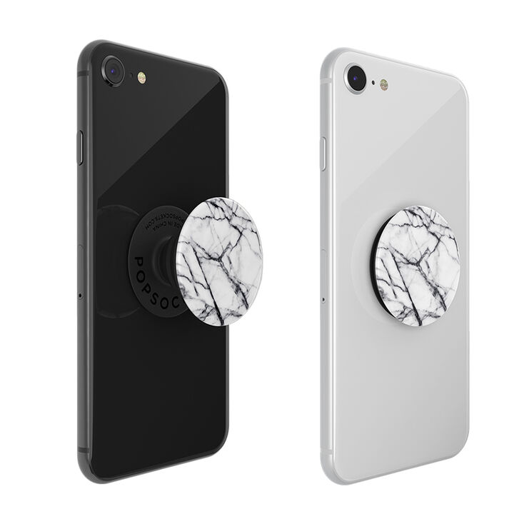 PopSockets Swappable PopGrip - Dove White Marble,