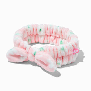 Pink Daisy Furry Makeup Bow Headwrap,