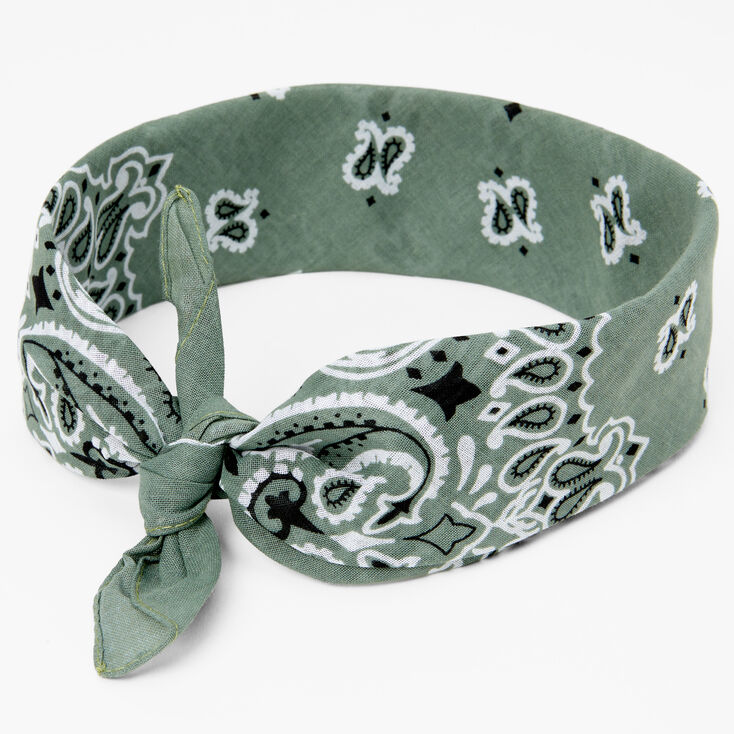 Paisley Bandana Headwrap - Sage,