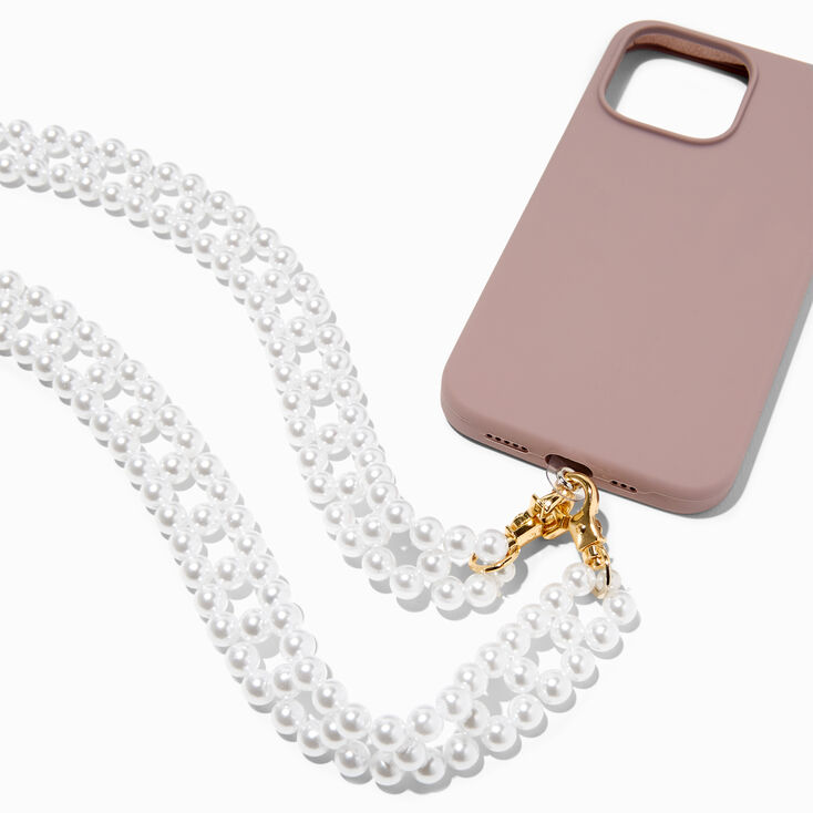 Beaded Pearl Crossbody Phone Strap,