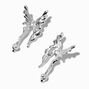 Silver-tone Drippy Butterfly Stud Earrings,