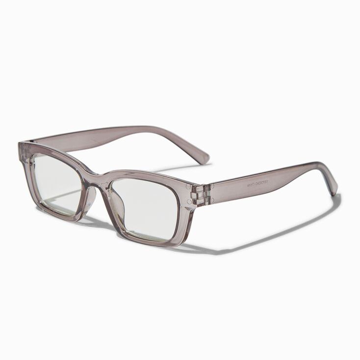 Gray Rectangular Clear Lens Frames,