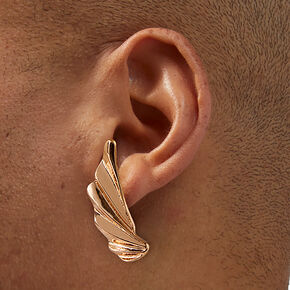 Boucles d&#39;oreilles ailes froiss&eacute;es couleur dor&eacute;e,