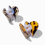 Tortoiseshell Heart Hair Claws - 2 Pack,