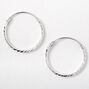 Sterling Silver 16MM Textured Hoop Earrings,