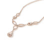 Rose Gold Silk Rhinestone Celtic Loopy Statement Necklace,