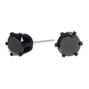 Black Cubic Zirconia 7MM Round Stud Earrings,