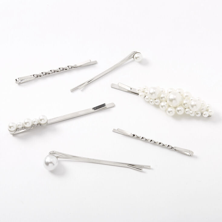Claire's Épingles plates avec jolies perles d’imitation - Lot de 6