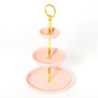 Gold Three Tier Ceramic Jewellery Holder - Pink,