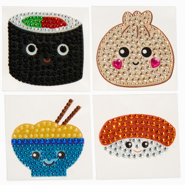 StickerBeans&reg; Claire&#39;s Exclusive Asian Food Rhinestone Sticker Set - 4 Pack,