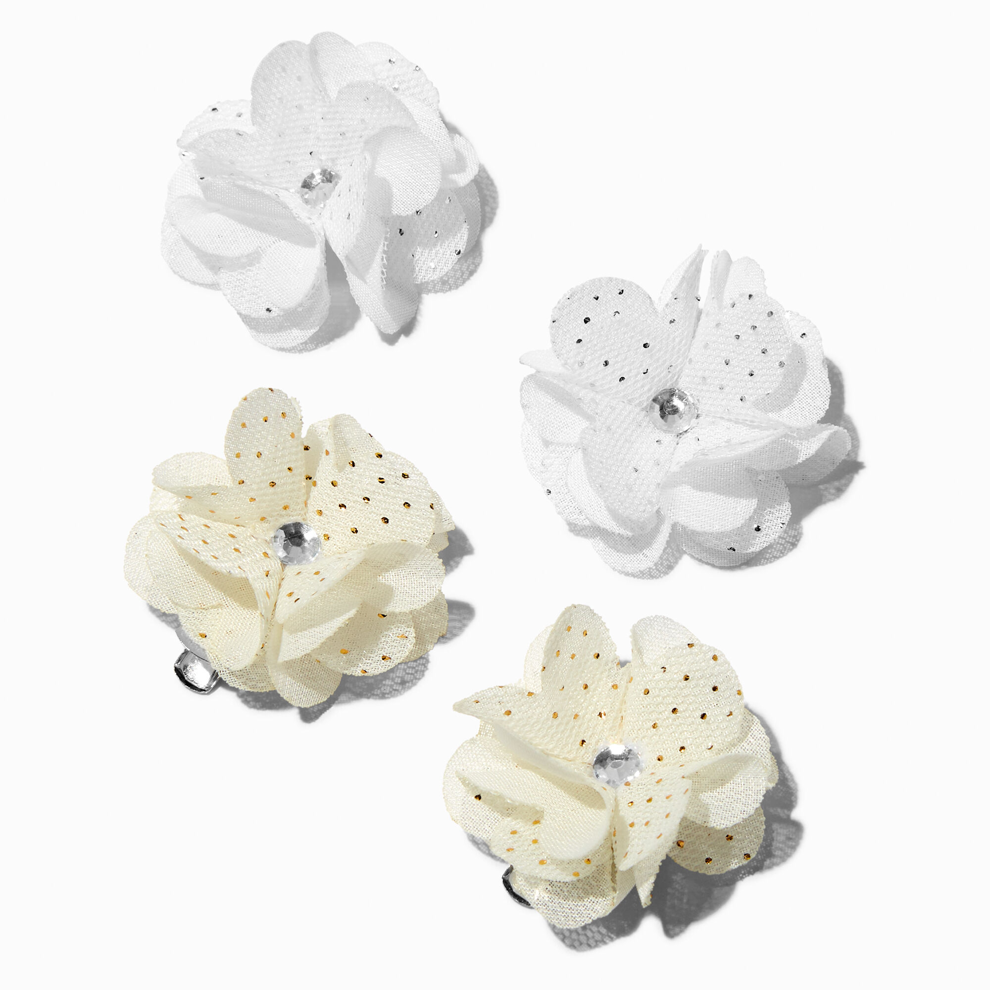 View Claires Club Special Occasion Chiffon Flower Hair Clips 4 Pack information