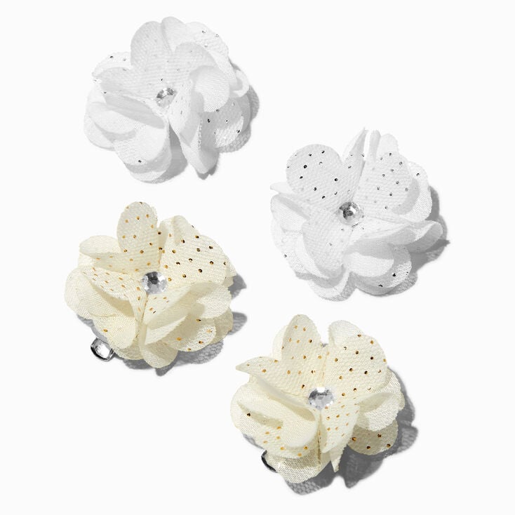 Claire's Club Special Occasion Chiffon Flower Hair Clips - 4 Pack