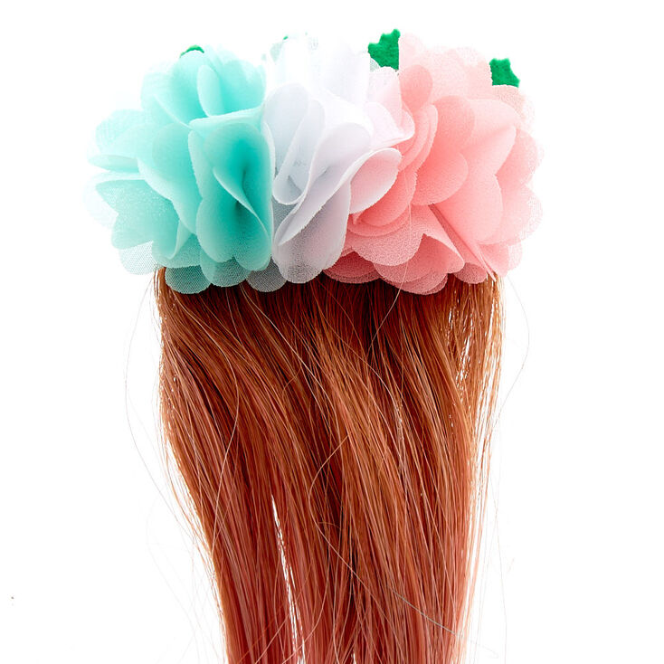 Kids Chiffon Flower Ombre Faux Hair Extension,