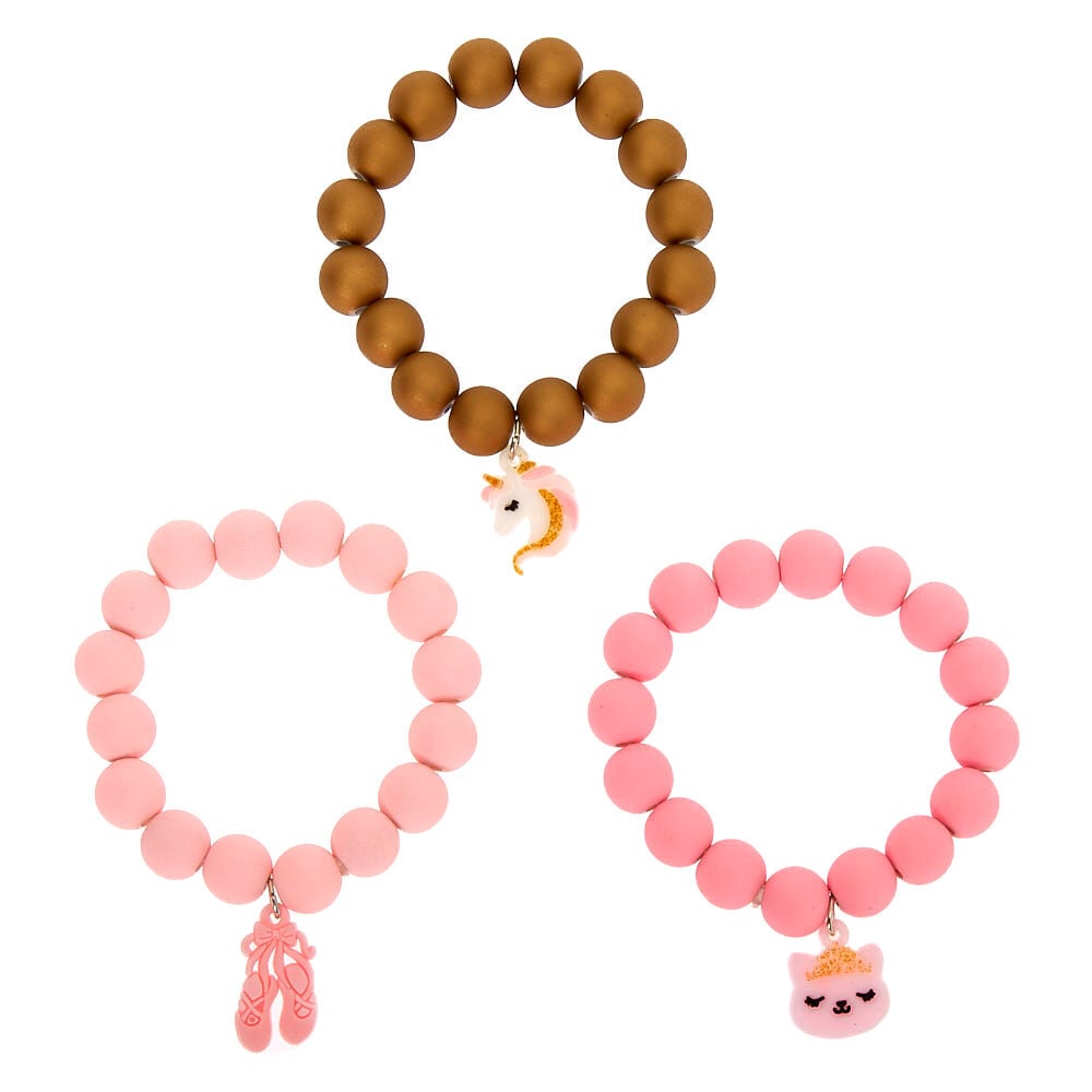 Claire's Club Ballerina Stretch Bracelets - 3 Pack,