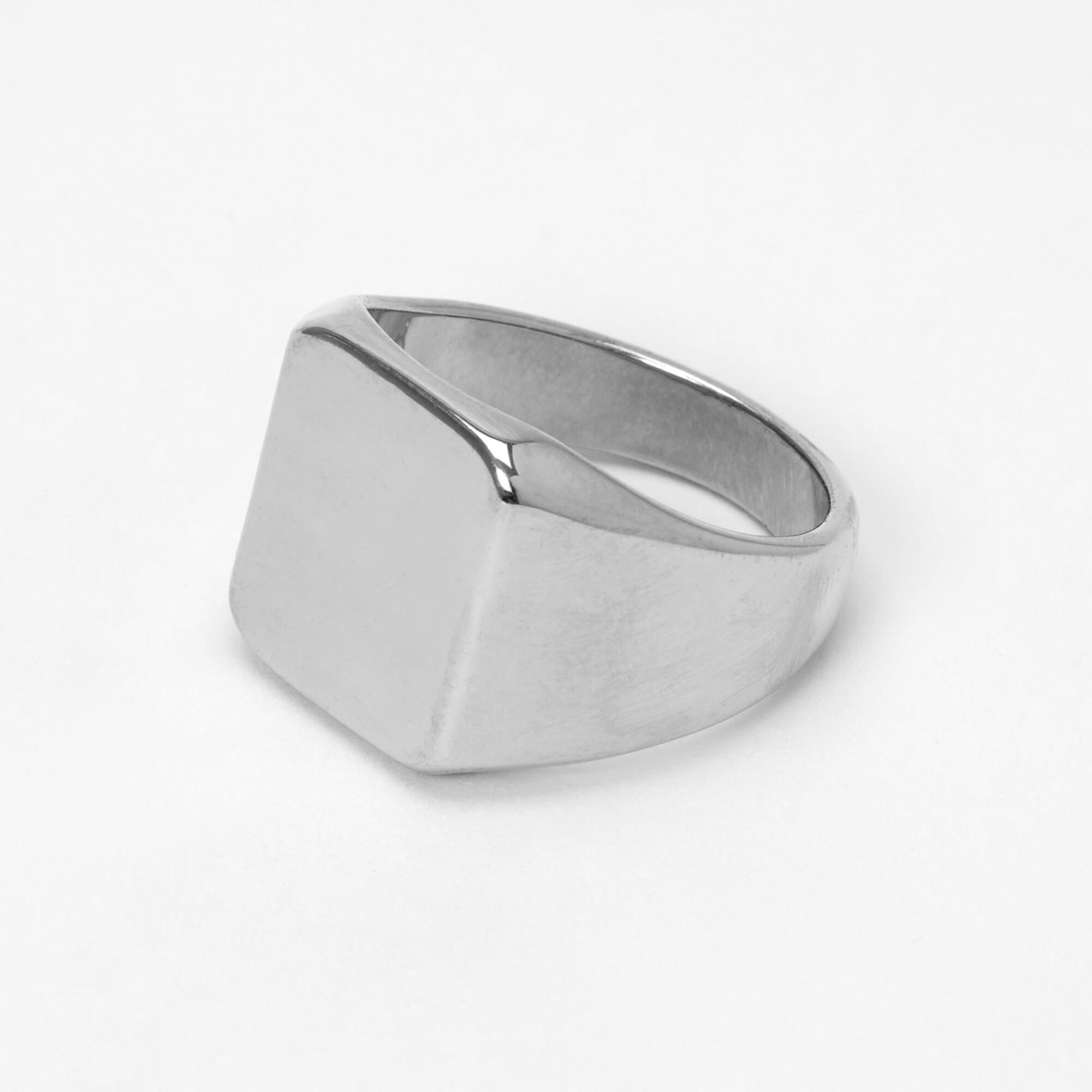 View Claires Chunky Rectangle Ring Silver information