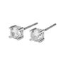 Silver Cubic Zirconia Round Stud Earrings - 4MM,