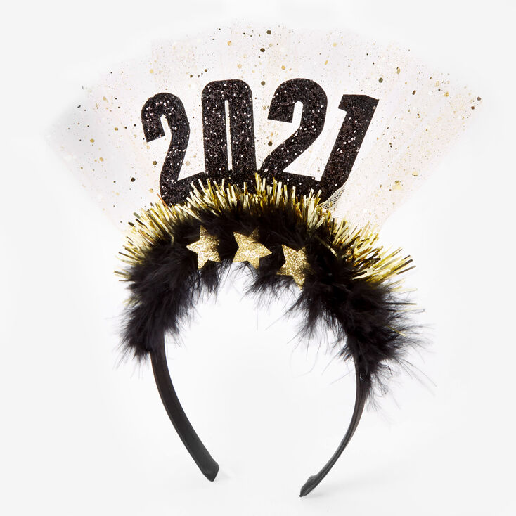 Claire's Serre-tête plumes et guirlande réveillon du Nouvel An 2021 - Lot de 6