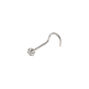 20G Silver-tone Stainless Steel Cubic Zirconia Star Nose Stud,