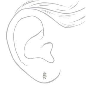 Sterling Silver Leaf Stud Earrings,