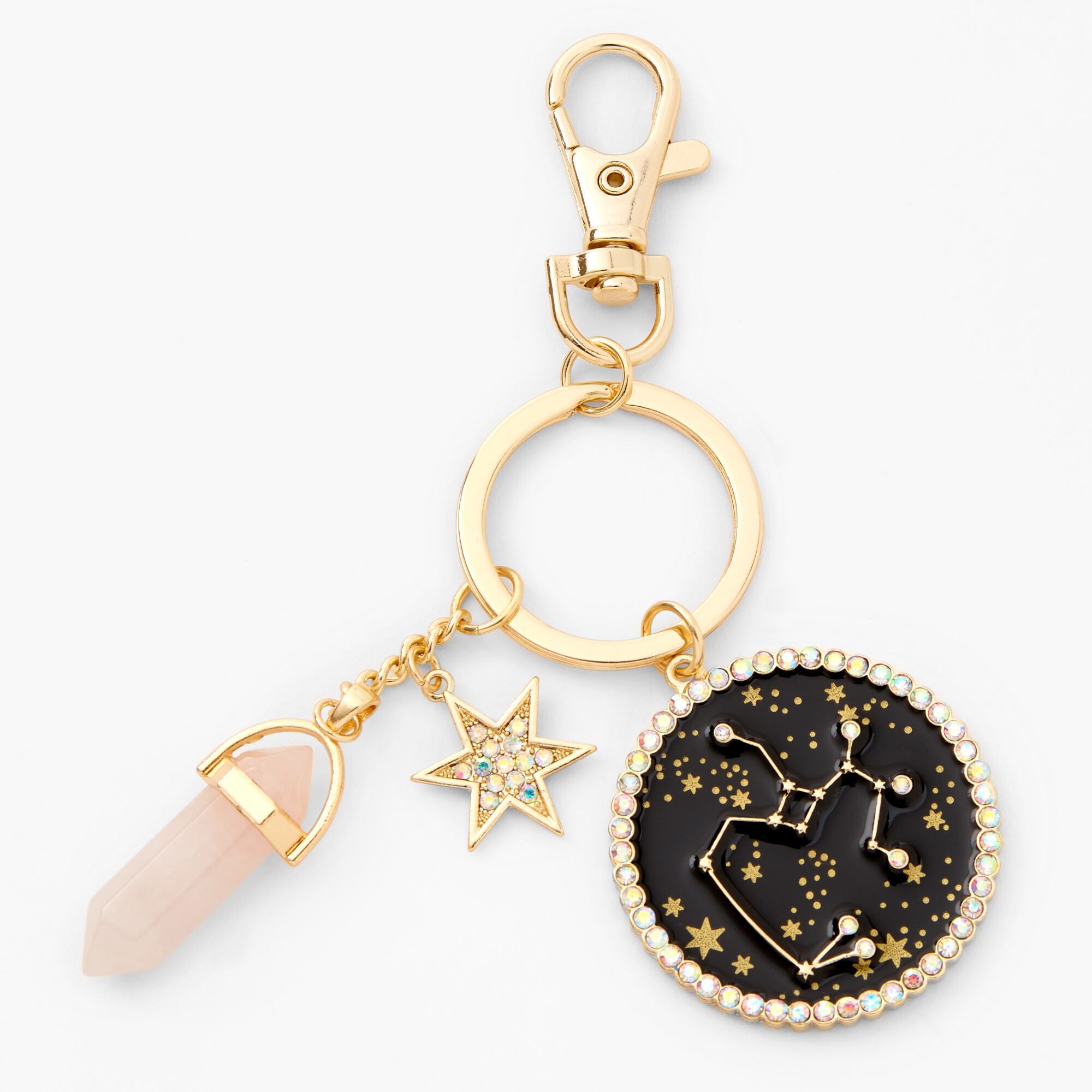 View Claires Mystical Gem Zodiac Keyring Sagittarius Gold information