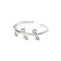C LUXE by Claire&#39;s Sterling Silver Crystal Leaf Toe Ring,