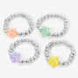 Claire&#39;s Club Silver Flower Stretch Rings - 7 Pack,