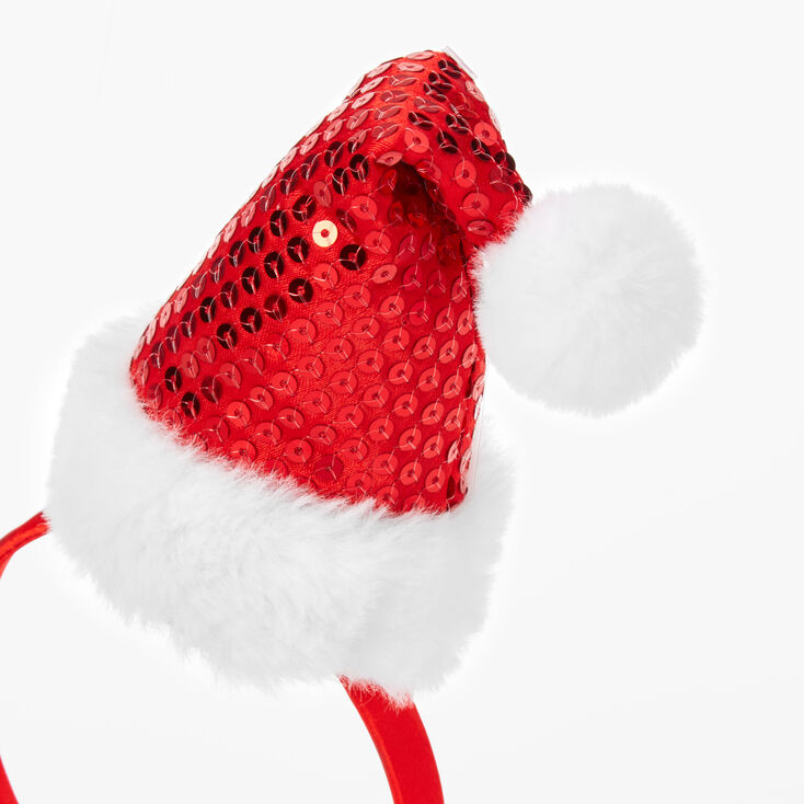 Sequin Santa Hat on Headband Sequin Santa Hat on Headband